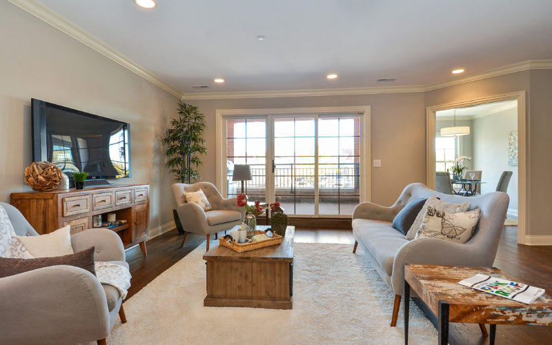 Living Room for Fairview Station Condos in Park Ridge Il