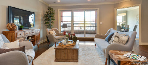 Living Room for Fairview Station Condos in Park Ridge Il
