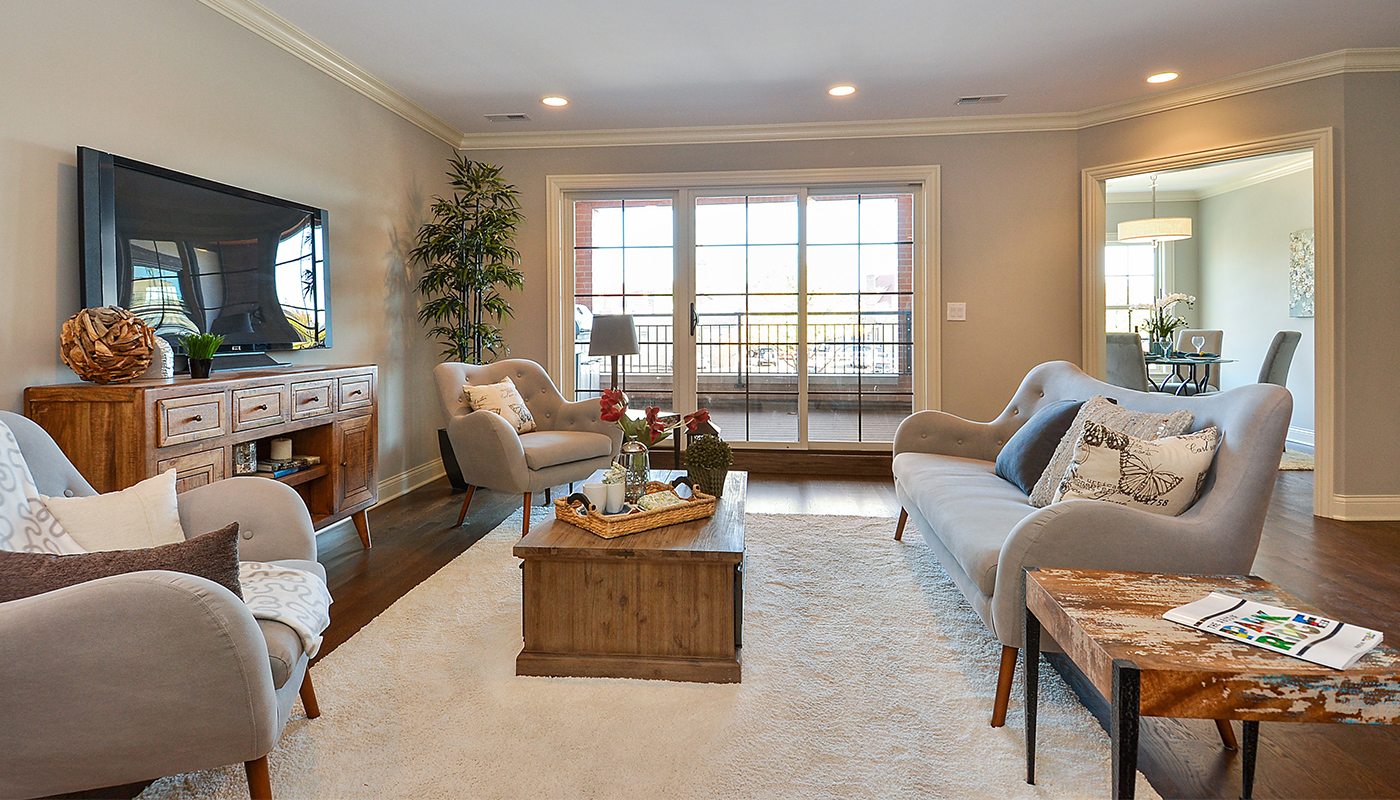 Living Room for Fairview Station Condos in Park Ridge Il